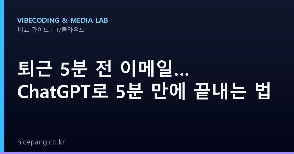 퇴근 5분 전 이메일… ChatGPT로 5분 만에 끝내는 법 ✍️