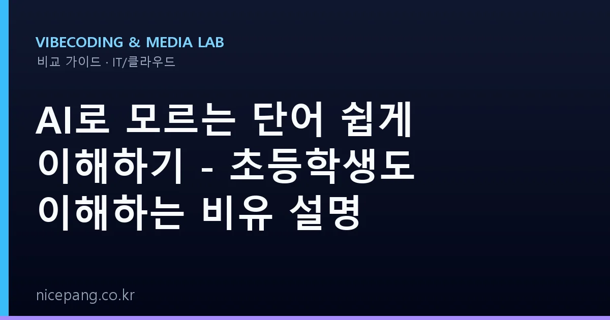 AI로 모르는 단어 쉽게 이해하기 - 초등학생도 이해하는 비유 설명