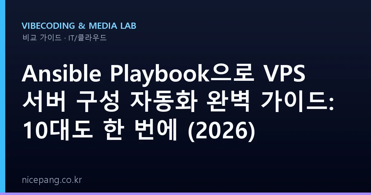 Ansible Playbook으로 VPS 서버 구성 자동화 완벽 가이드: 10대도 한 번에 (2026)