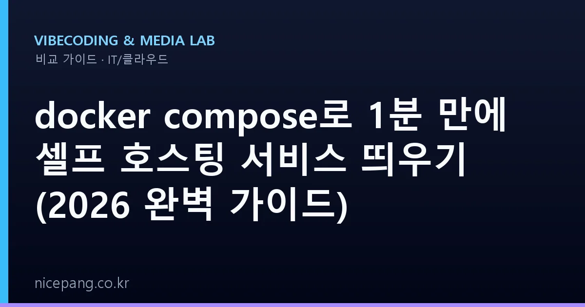docker compose로 1분 만에 셀프 호스팅 서비스 띄우기 (2026 완벽 가이드)
