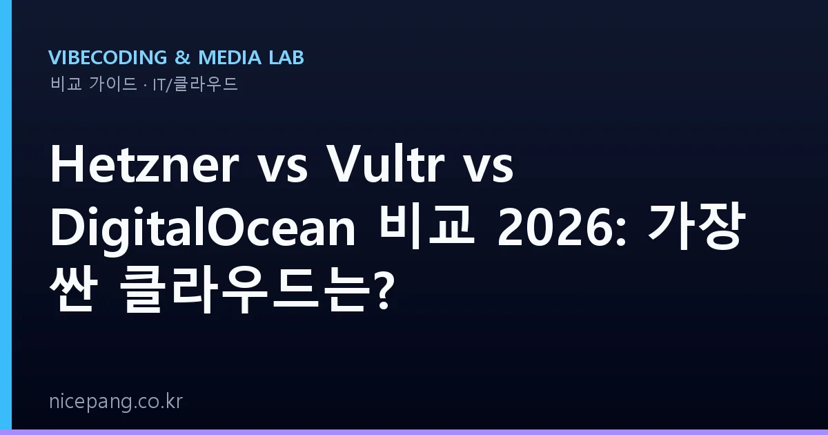 Hetzner vs Vultr vs DigitalOcean 비교 2026: 가장 싼 클라우드는?