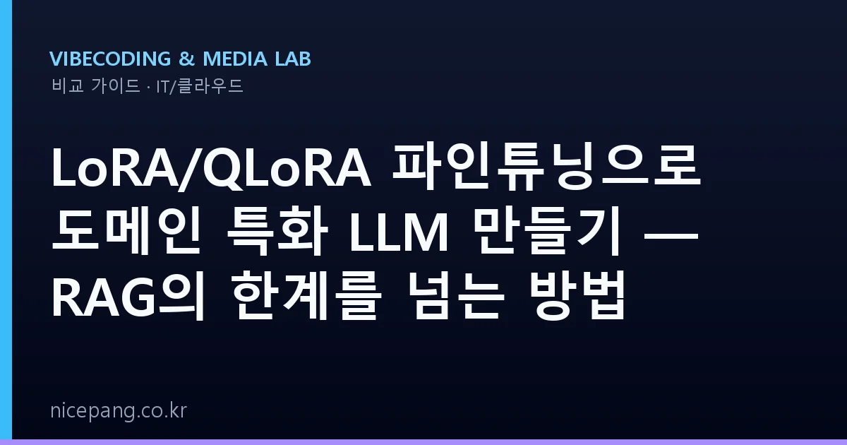 LoRA/QLoRA 파인튜닝으로 도메인 특화 LLM 만들기 — RAG의 한계를 넘는 방법
