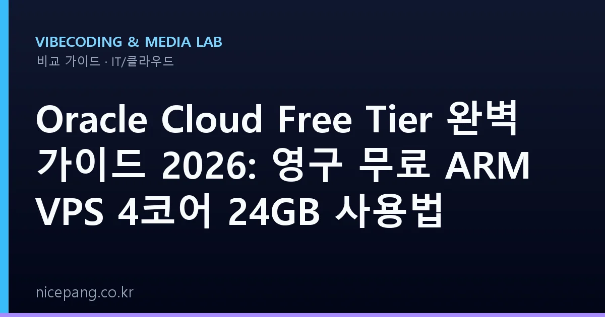 Oracle Cloud Free Tier 완벽 가이드 2026: 영구 무료 ARM VPS 4코어 24GB 사용법