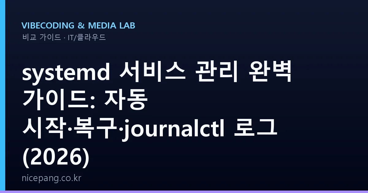 systemd 서비스 관리 완벽 가이드: 자동 시작·복구·journalctl 로그 (2026)