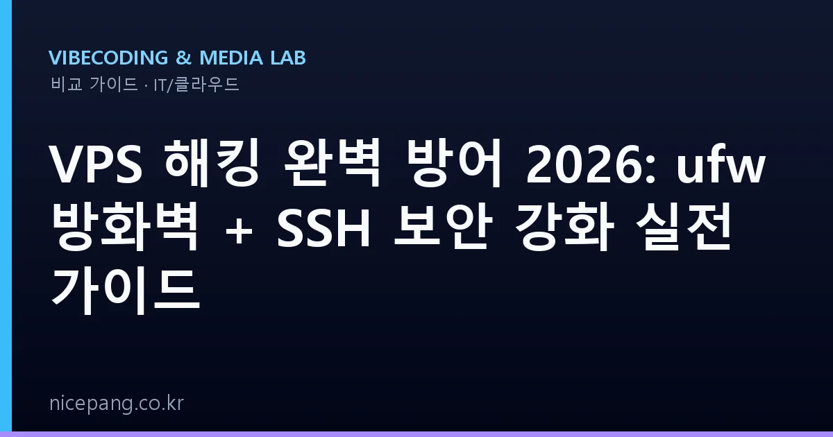 VPS 해킹 완벽 방어 2026: ufw 방화벽 + SSH 보안 강화 실전 가이드