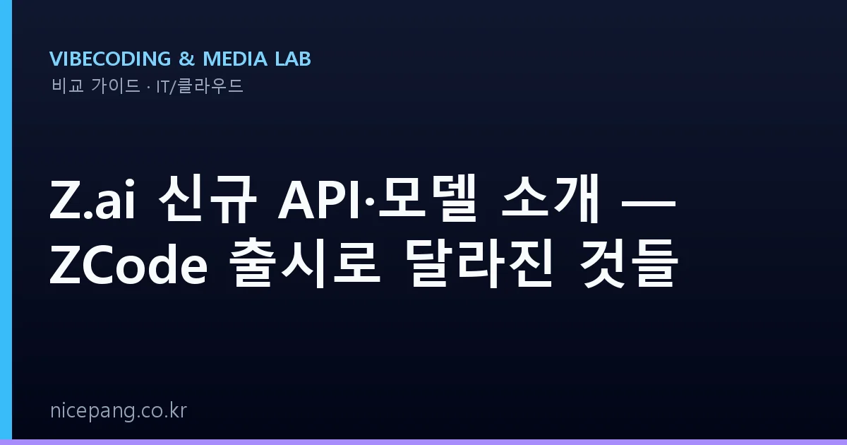 Z.ai 신규 API·모델 소개 — ZCode 출시로 달라진 것들
