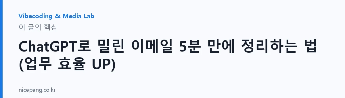 ChatGPT로 밀린 이메일 5분 만에 정리하는 법 (업무 효율 UP) — 요약