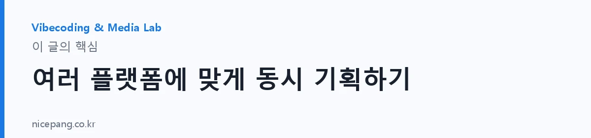 여러 플랫폼에 맞게 동시 기획하기 — 요약