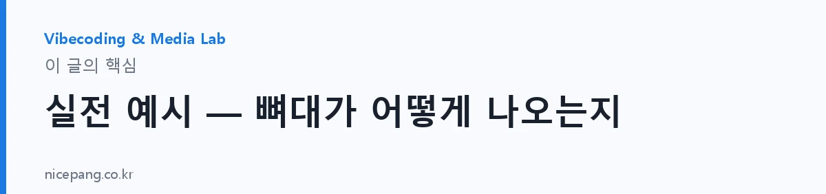 실전 예시 — 뼈대가 어떻게 나오는지 — 요약