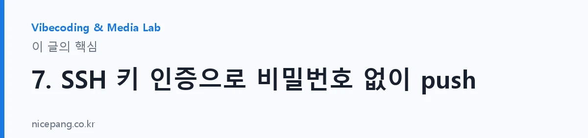 7. SSH 키 인증으로 비밀번호 없이 push — 요약
