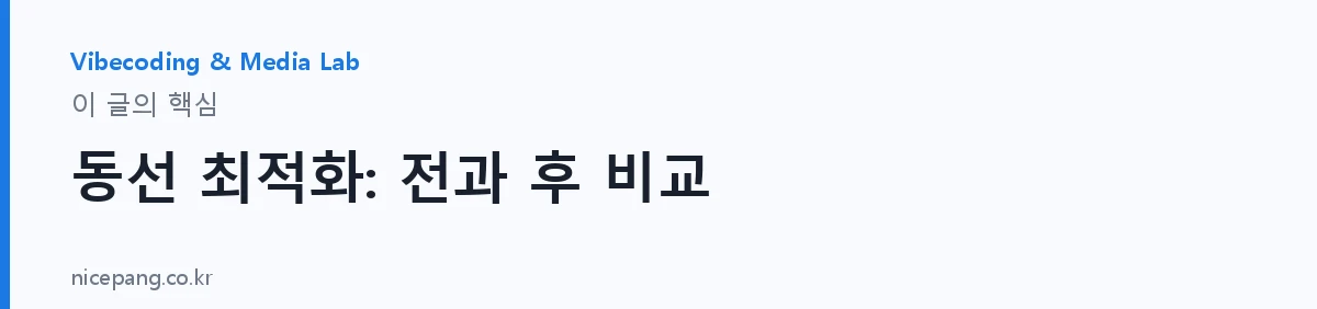 동선 최적화: 전과 후 비교 — 요약