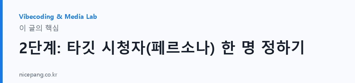 2단계: 타깃 시청자(페르소나) 한 명 정하기 — 요약