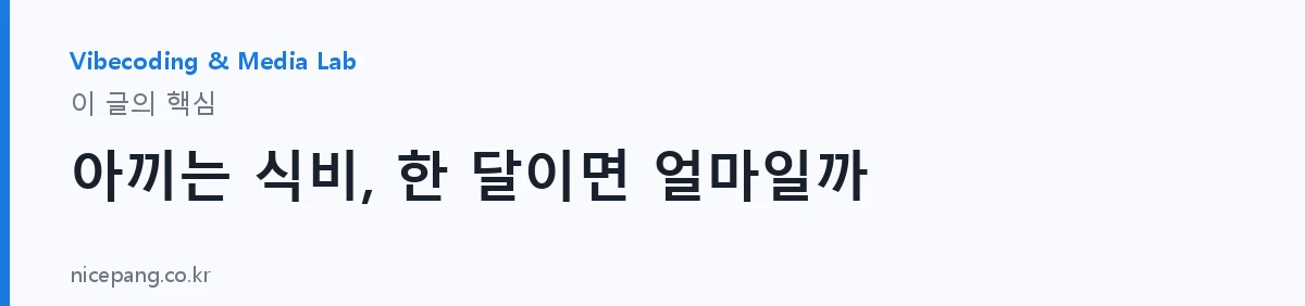 아끼는 식비, 한 달이면 얼마일까 — 요약