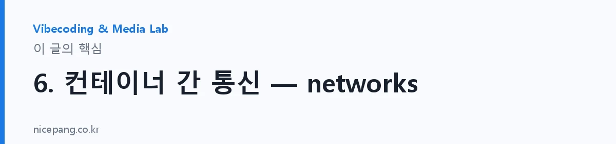 6. 컨테이너 간 통신 — networks — 요약