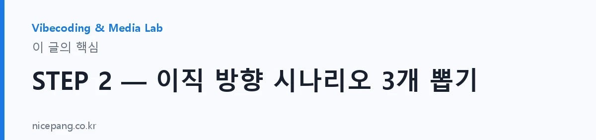 STEP 2 — 이직 방향 시나리오 3개 뽑기 — 요약