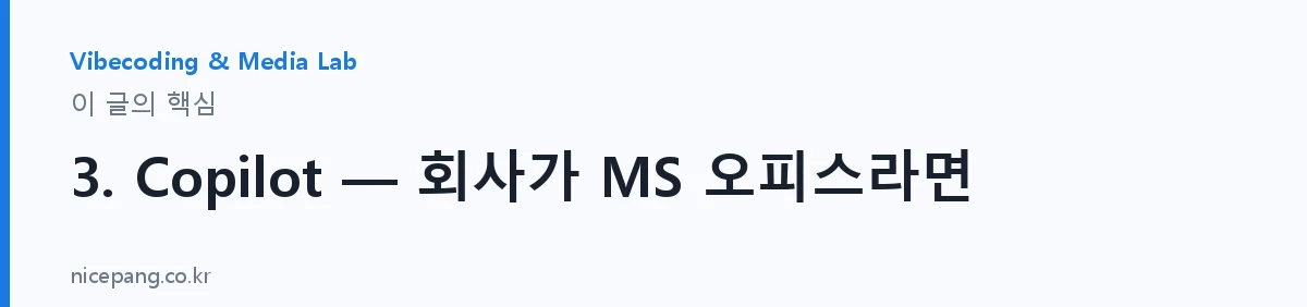 3. Copilot — 회사가 MS 오피스라면 — 요약