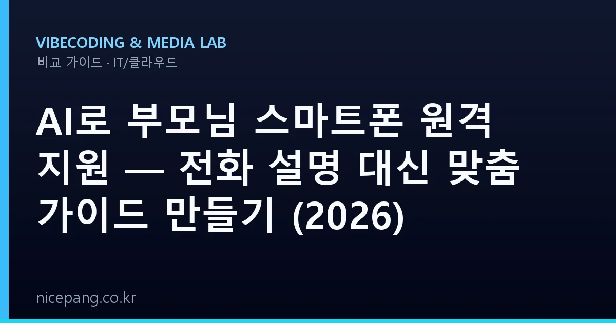 AI로 부모님 스마트폰 원격 지원 — 전화 설명 대신 맞춤 가이드 만들기 (2026)